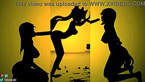 Black Swan And Sparkle Dominate In Cowgirl Position With Squirting And Creampie