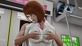i watched ochako from boku no hero get fucked and licked in the metro until orgasm