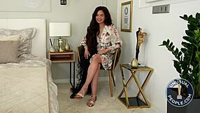 this cute asian model with record pubic hair got a wild creampie after interview