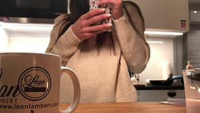 Young Wife Dishes with Voyeur Cam On.