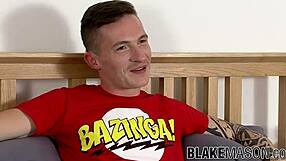 Is twink Daniel Scott ready for his cumshot interview while masturbating his big cock?