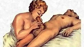 vintage erotic illustration with a seductive retro twist