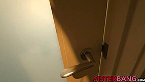 Petite stepsister with natural tits rides a big dick