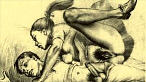 Retro erotic drawings captivate with vintage sensual charm