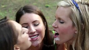 Skinny Lesbians Lick Pussies In Rough Orgy