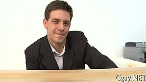 Detailed scenes of built men in intense gay porn action