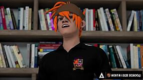 Busty hentai teacher shows sex techniques.