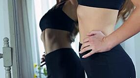 Stunning big ass teen Ryana strips after hot workout