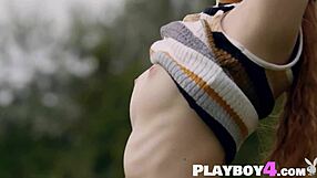 Gloria Sol's outdoor striptease and solo erotic poses