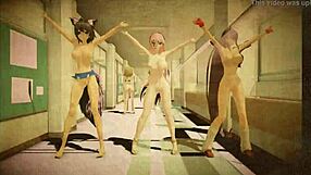 sailor goddess dances naked with rabbit toy