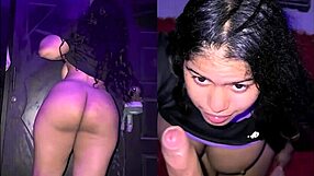 Poslušna debelčica z velikimi joškami globoko grlo in misijonarska krema