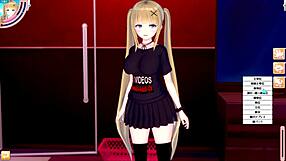 Gold Hair Big Tits Gal JK Eleanor Opens Legs