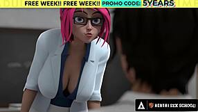 Busty hentai teacher shows sex techniques.