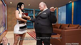 Anna's intriguing submissive secretary role leads to face fucking and striptease. She obeys her boss's fat cock in public.