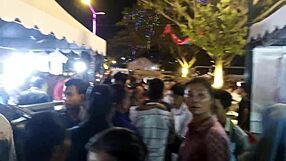 Redhead with big tits gives rough blowjob to monster black cock