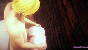 3D Hinata gets a double penetration in an orgy