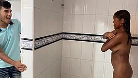 stepbrother watches bathing then gets seduced for hard fuck