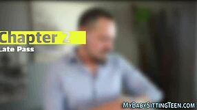 Brunette Babysitter Rides Hardcore With Facial Cumshot