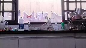 Washing Sink In Panties While Flashing Big Ass At Father-In-Law's House