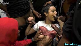 Latina Police Officer Eliza Ibarra Deepthroats Gang Of Black Thugs.