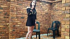 smoking cigarette, shaking ass, taking piss