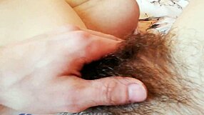 Hairy Pussy Drilled Hard with Big Clit Cumshot in Close-Up