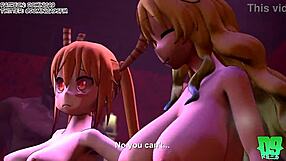 maid dragon tohru in naked cartoon