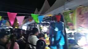 Redhead with big tits gives rough blowjob to monster black cock