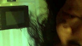 mexican latina couple enjoying a big lollipop in private