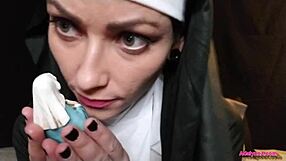 Adalynnx the nun dives into wild anal fun with intense squirting action.
