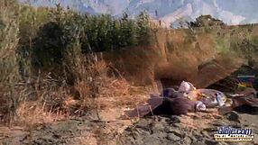 Hot Teen Fucked by Grandpa on Beach, Swallowing Cum