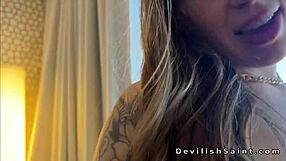 Oiled big booty babe contrasts with huge cock in anal POV