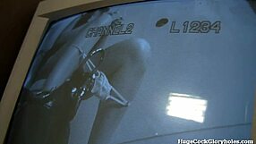 Hot Chick Blows Cock Through Glory Hole