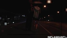 Public german milf in berlin by night gives blowjob and fingering