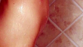 18-year-old blonde enjoying a steamy shower with daddy