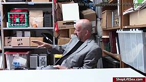 Office worker deals with a teen 18+ shoplifter at the mall