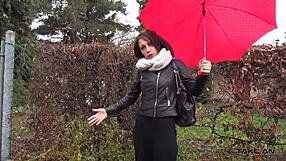 French girl joined a stranger in a van to get her pussy toasted