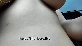 Big ass blonde shows her wet cameltoe on cam 6harlotte live