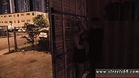 girl dominates old man and teen 18+ babe in bondage femdom session.