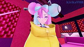 iono nanjamo and rosa mei have intense sex in pokemon pov hentai with big tits and creampie.
