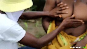 Big Black African Gift Loves To Fuck Outdoors With Close-Up Blowjobs And Creampies