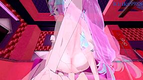 iono nanjamo and rosa mei have intense sex in pokemon pov hentai with big tits and creampie.