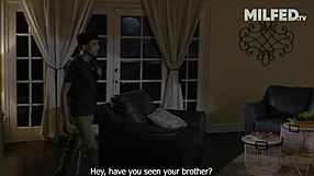 Mom in law seduces her young step daughters boyfriend with blowjob and kissing