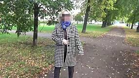 Nylon Big Boobs Milf Walks Outdoors In See Through Outfit For Solo Amateurs