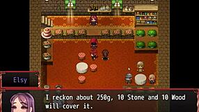 In harem game ep 14, redhead milf blocks him with giant tits emotionally