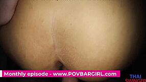 big cock fucks that wet pussy hard at the bar. cum all over her ass.