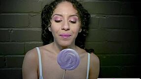 Petite teen 18+ gets handjob and deepthroat in gangbang with big black cocks