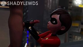 helen parr gives a steamy handjob on the rooftop scene