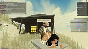 Latina whore bends over for deepthroat and doggystyle in Roblox porn