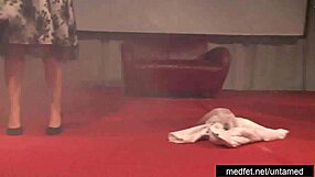 Female and Male Strippers Tease the Audience with Undressing